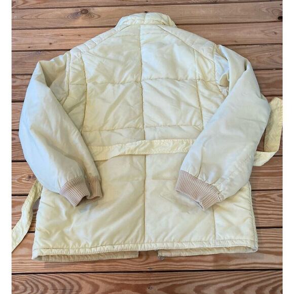 Sig Buchmayr Vintage Full Zip Belted Coat Size Medium Women’s Yellow - Picture 2 of 10